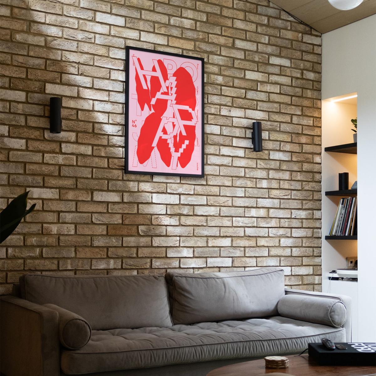 Red Happy - Giclee Fine Art Print - Large | A2 | 420 X 594Mm | East Side Studio London – image 3