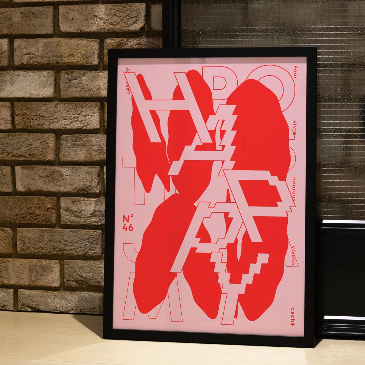 Red Happy - Giclee Fine Art Print - Large | A2 | 420 X 594Mm | East Side Studio London – image 5