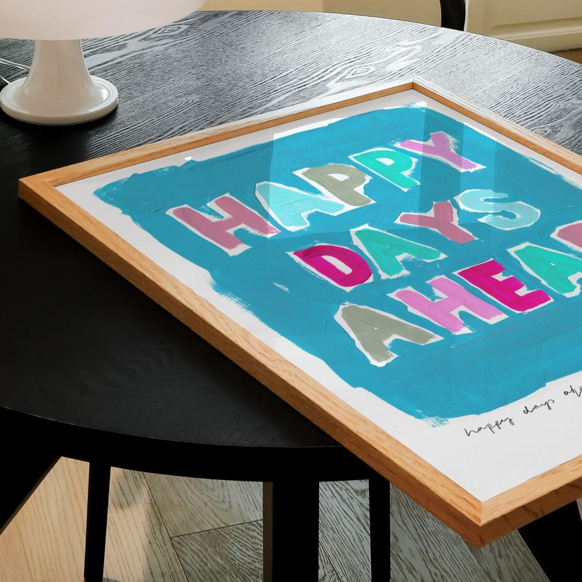 Blue Happy Days Hand Painted Art Print - A3 | Natalie Cass Art – image 2