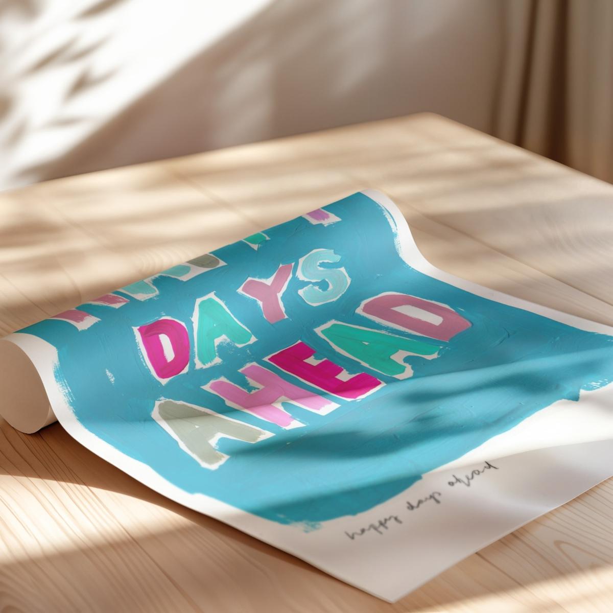 Blue Happy Days Hand Painted Art Print - A3 | Natalie Cass Art – image 5
