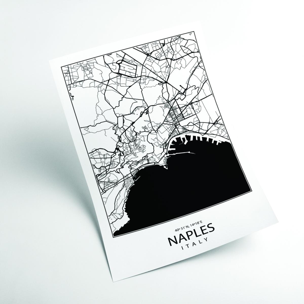 Black Map Of Naples Italy Medium Stanley Print House – image 2