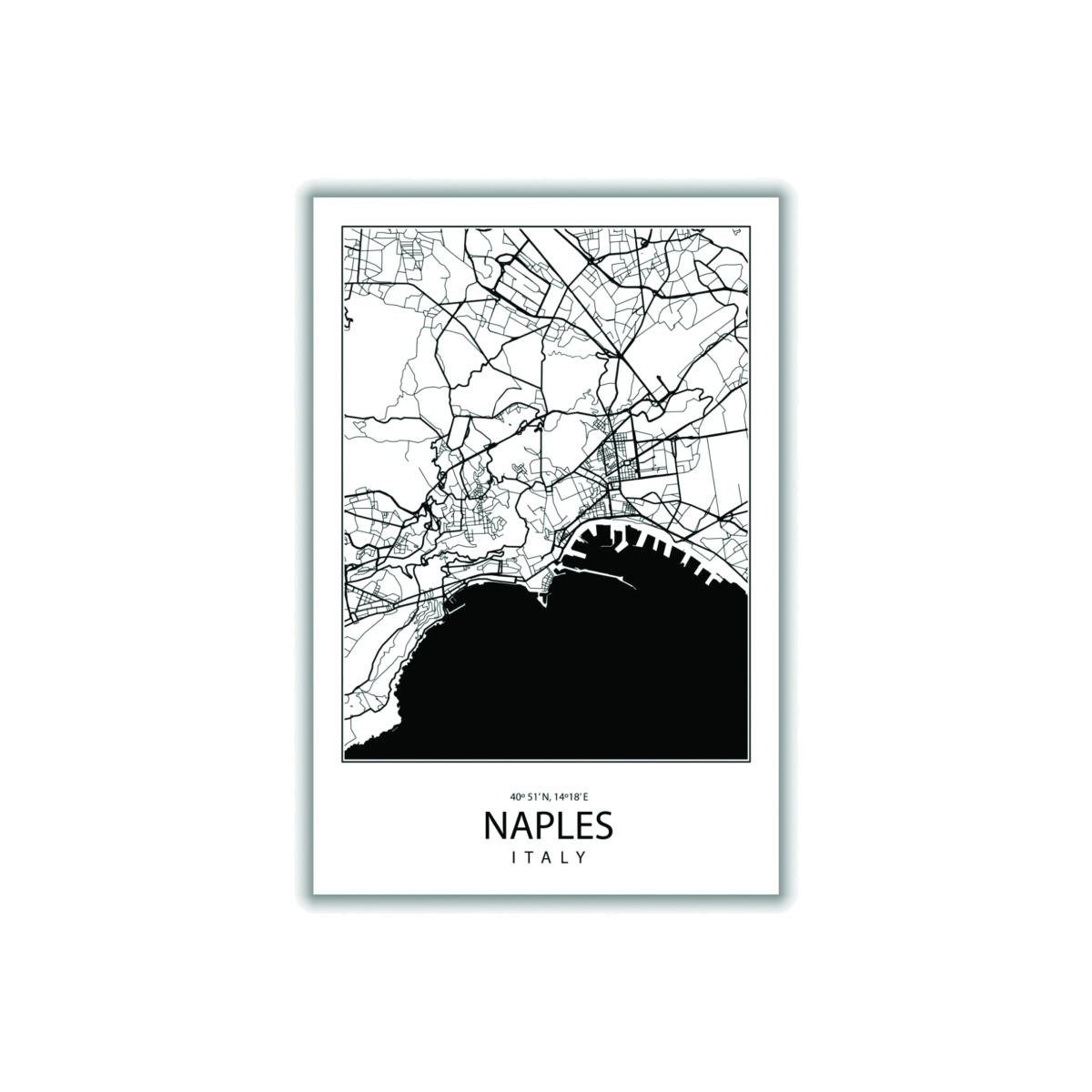 Black Map Of Naples Italy Medium Stanley Print House – image 1