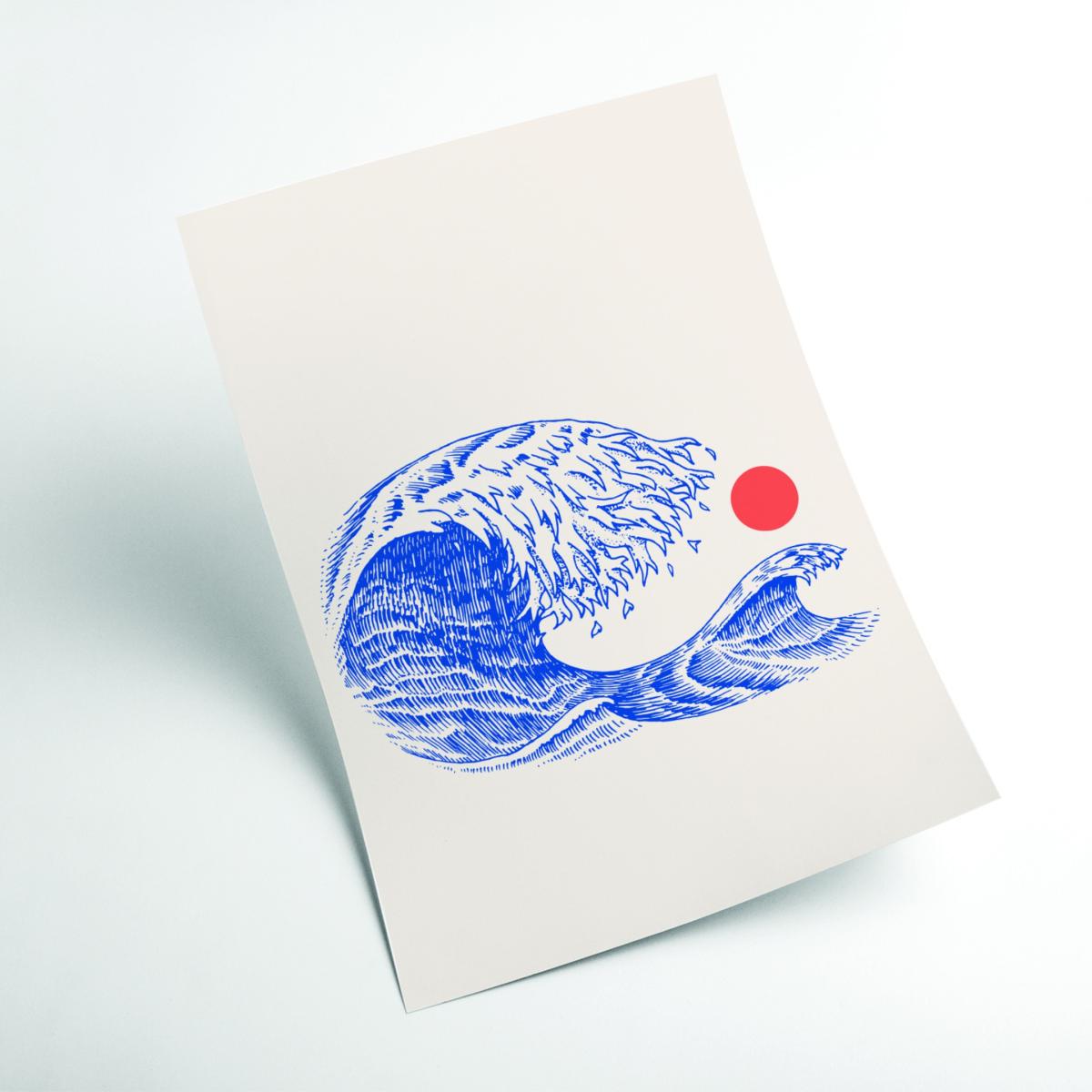 Blue The Wave Ii A1 594 X 841Mm Stanley Print House – image 2