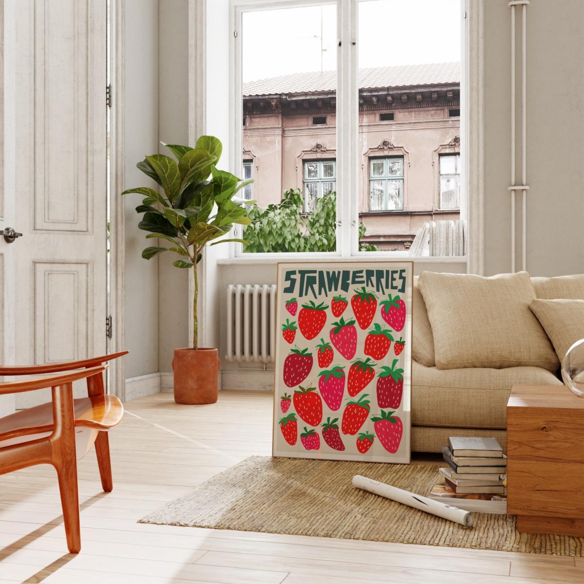 Strawberries Art Print - A3 Natalie Cass Art – image 2