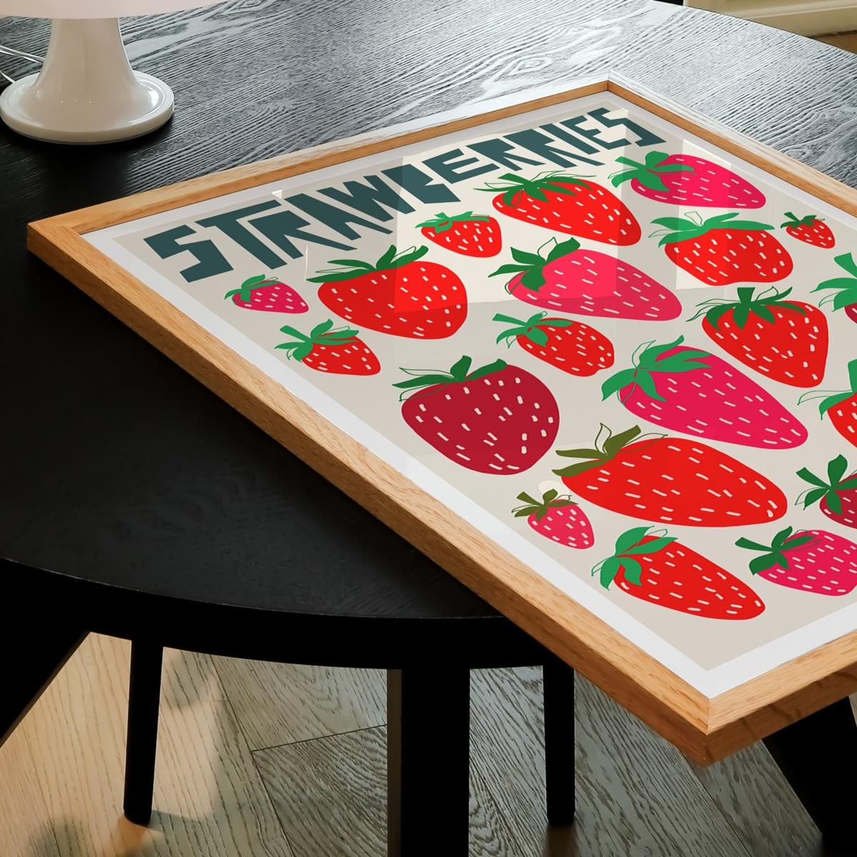 Strawberries Art Print - A3 Natalie Cass Art – image 5