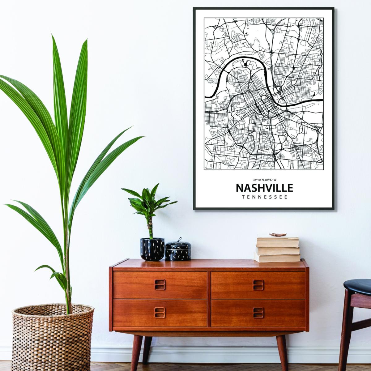 Black Map Of Nashville Extra Large Stanley Print House – image 3