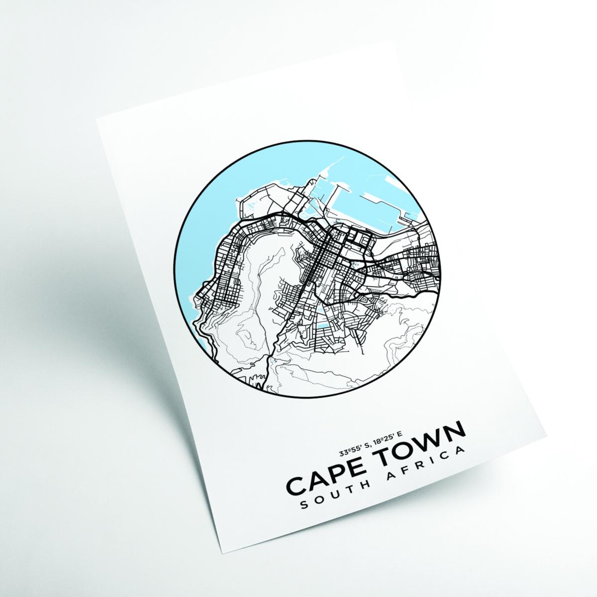Blue Map Of Cape Town Large Stanley Print House – image 2