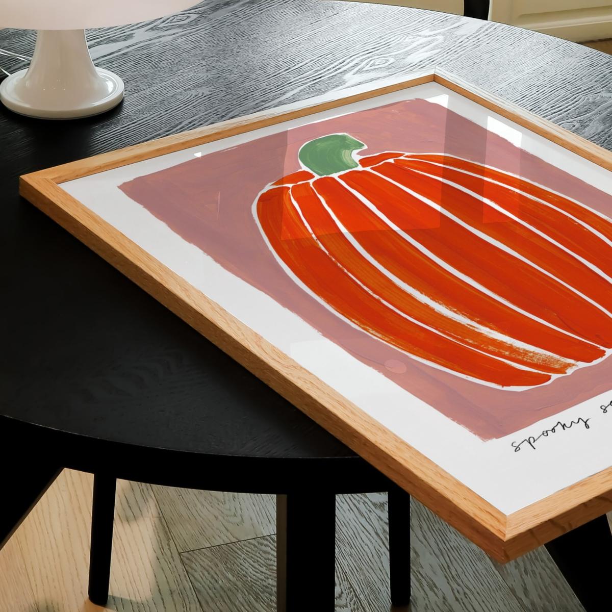 Neutrals Pumpkin Hand Painted Art Print - A2 | Natalie Cass Art – image 2