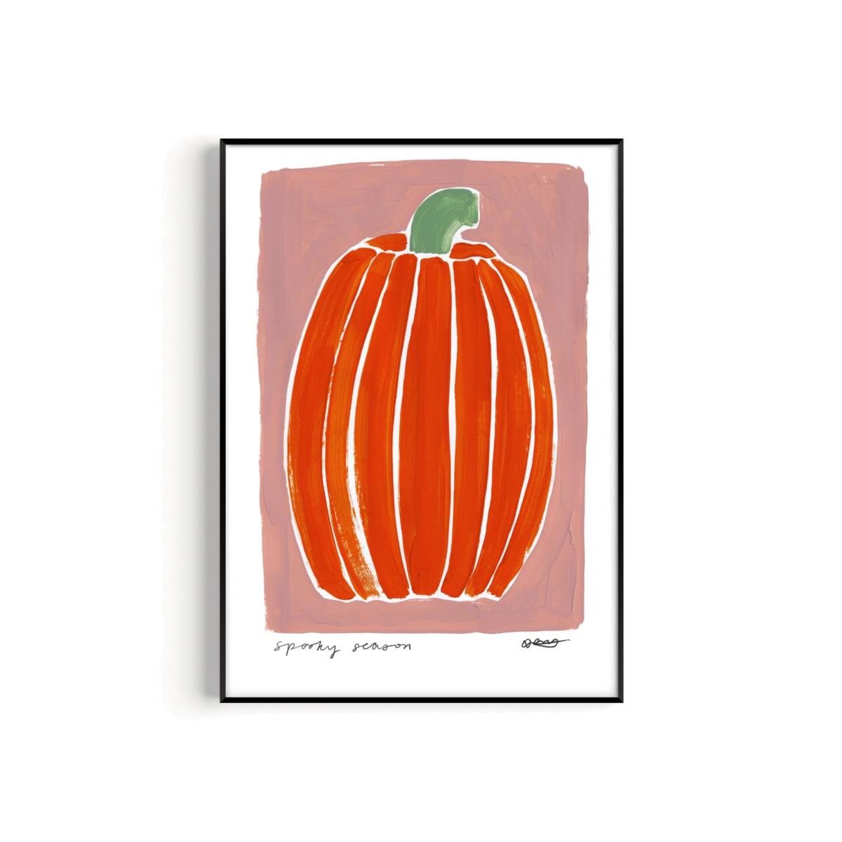 Neutrals Pumpkin Hand Painted Art Print - A2 | Natalie Cass Art – image 1