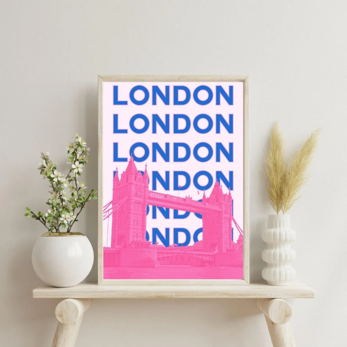 Pink / Purple London Bridge Glamour Poster | Artchi – image 2