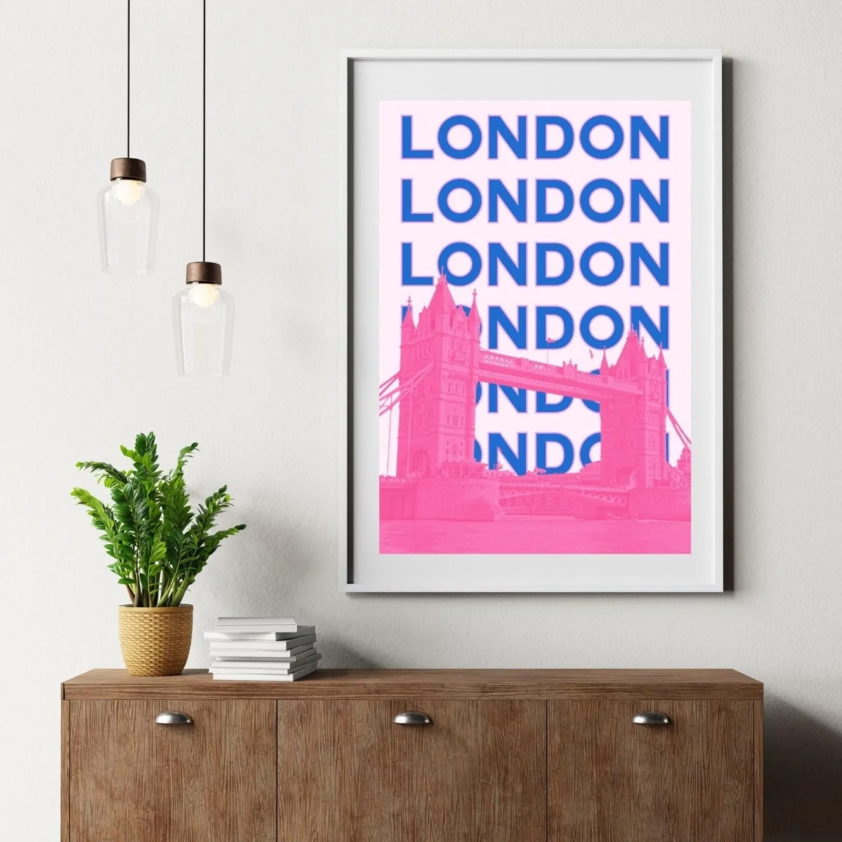 Pink / Purple London Bridge Glamour Poster | Artchi – image 4