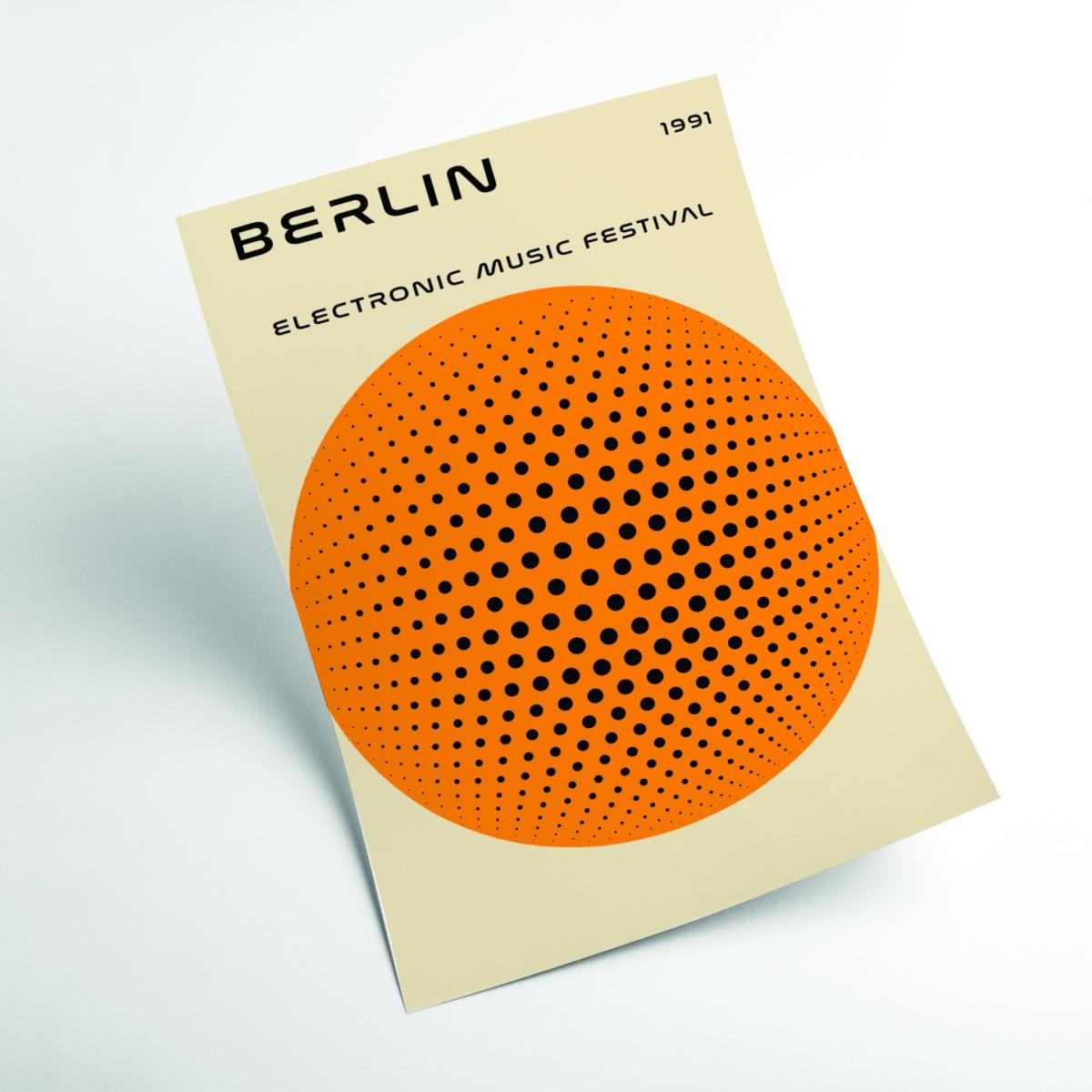 Yellow / Orange Berlin Electronic Music Festival A1 594 X 841Mm Stanley Print House – image 2
