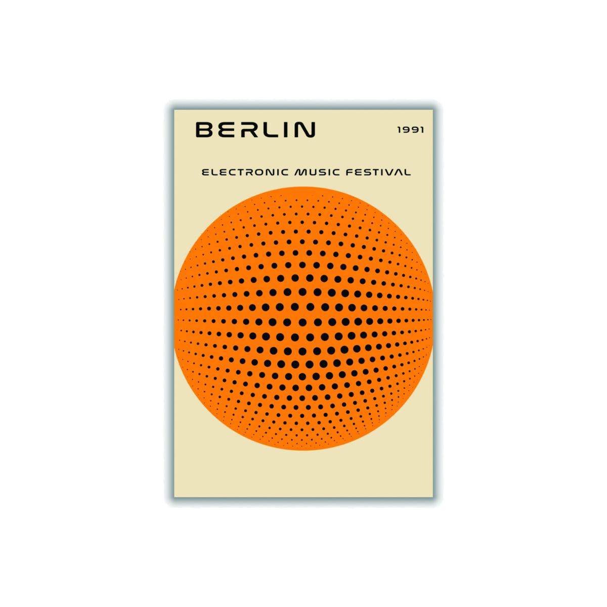 Yellow / Orange Berlin Electronic Music Festival A1 594 X 841Mm Stanley Print House – image 1