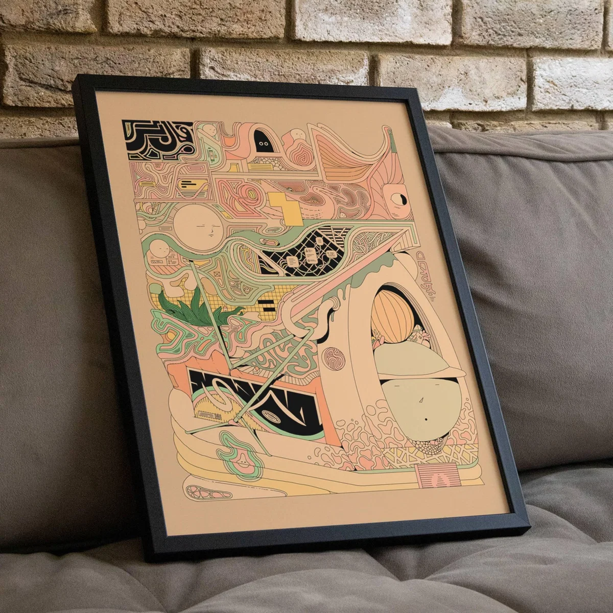 Neutrals Ashoe - Abstract Illustration Art Print - Small | 12 X 16" | East Side Studio London – image 3
