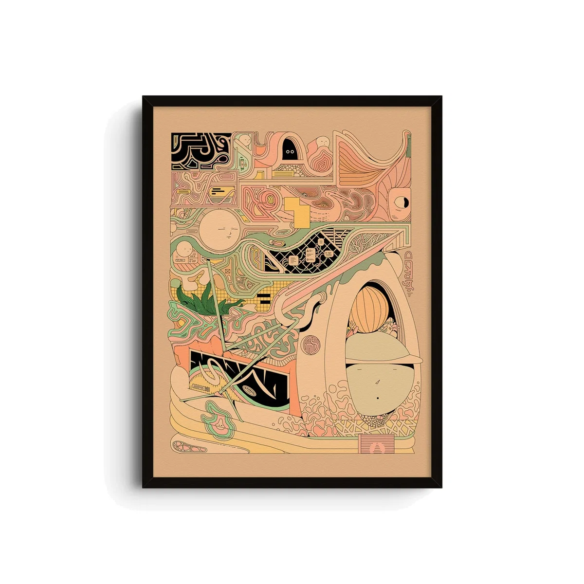 Neutrals Ashoe - Abstract Illustration Art Print - Small | 12 X 16" | East Side Studio London – image 1