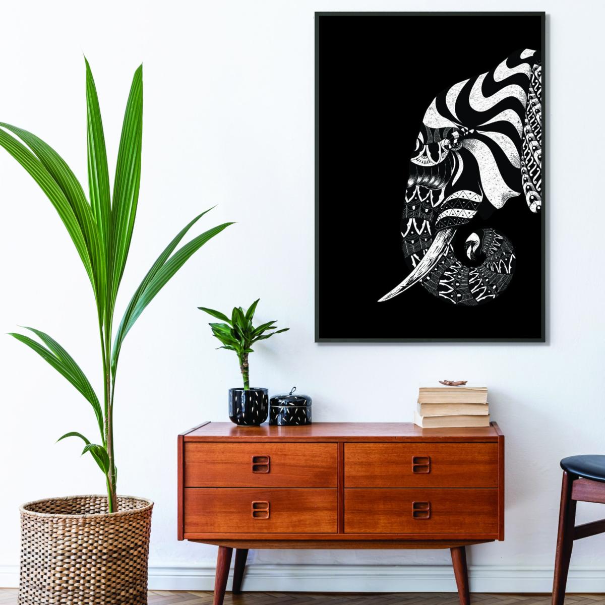 White Ornate Elephant Medium Stanley Print House – image 3