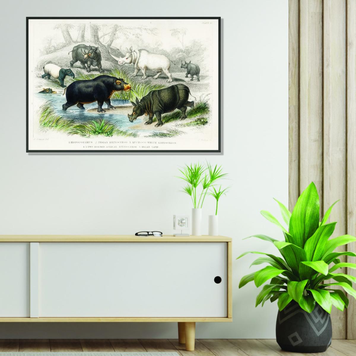 Grey Hippo's And Rhino's A4 210 X 297Mm Stanley Print House – image 3