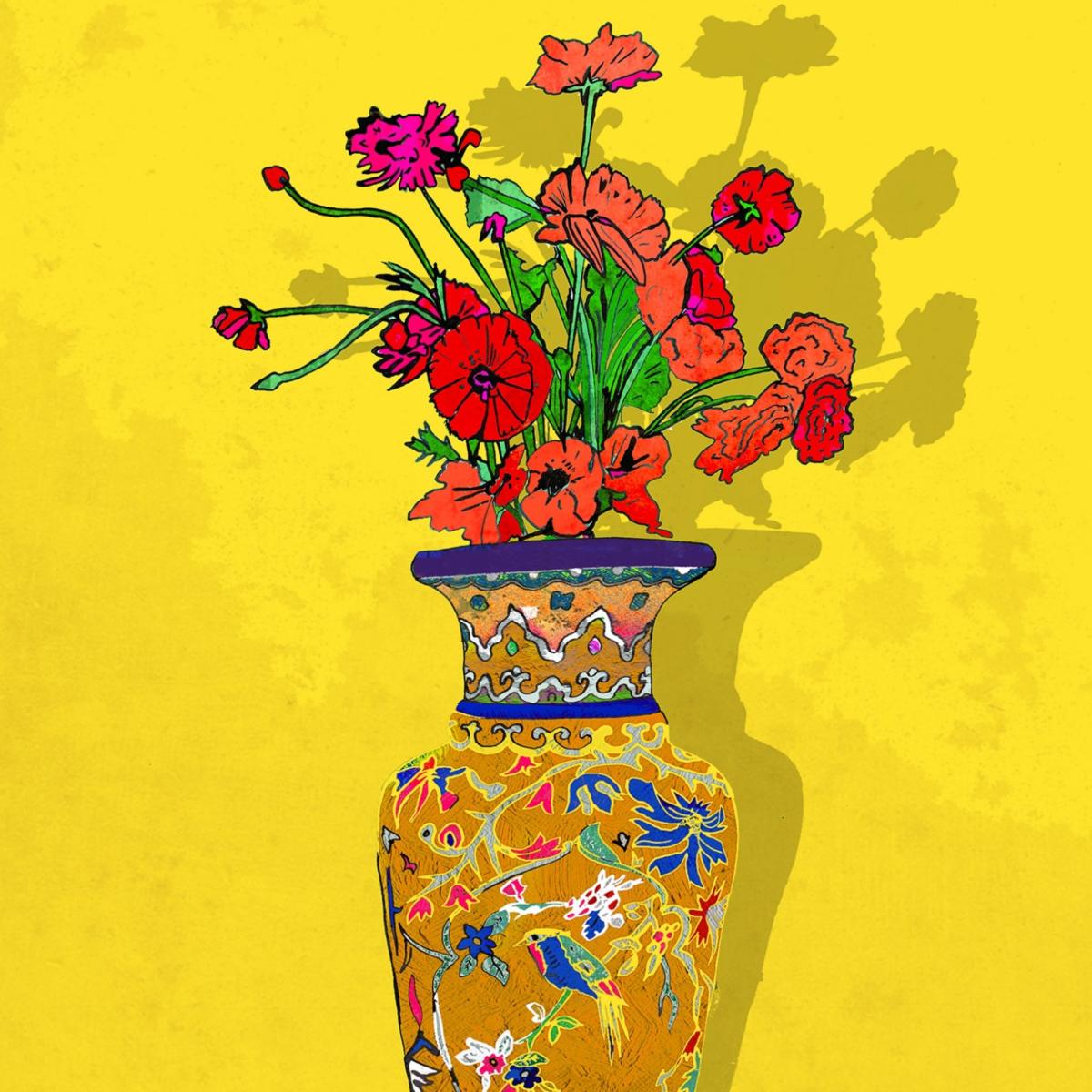 Vase Of Poppies Signed Print A4 210 X 297Mm Jessica Russell Flint – image 3
