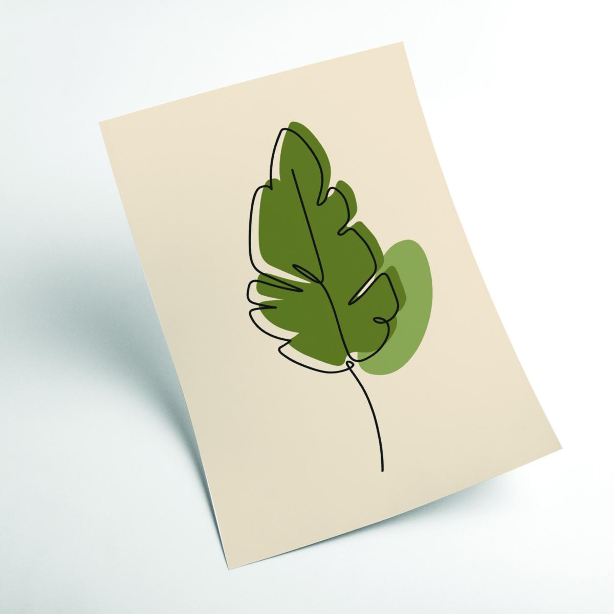 Green Abstract One Line Leaf Drawing Iii A3 297 X 420Mm Stanley Print House – image 2