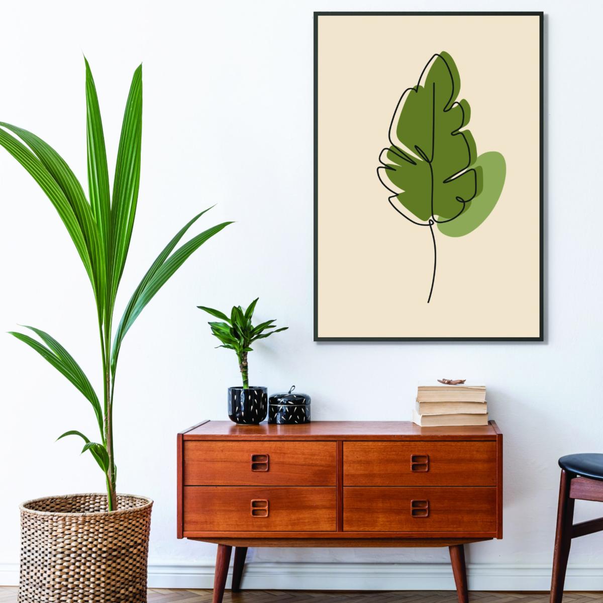 Green Abstract One Line Leaf Drawing Iii A3 297 X 420Mm Stanley Print House – image 3