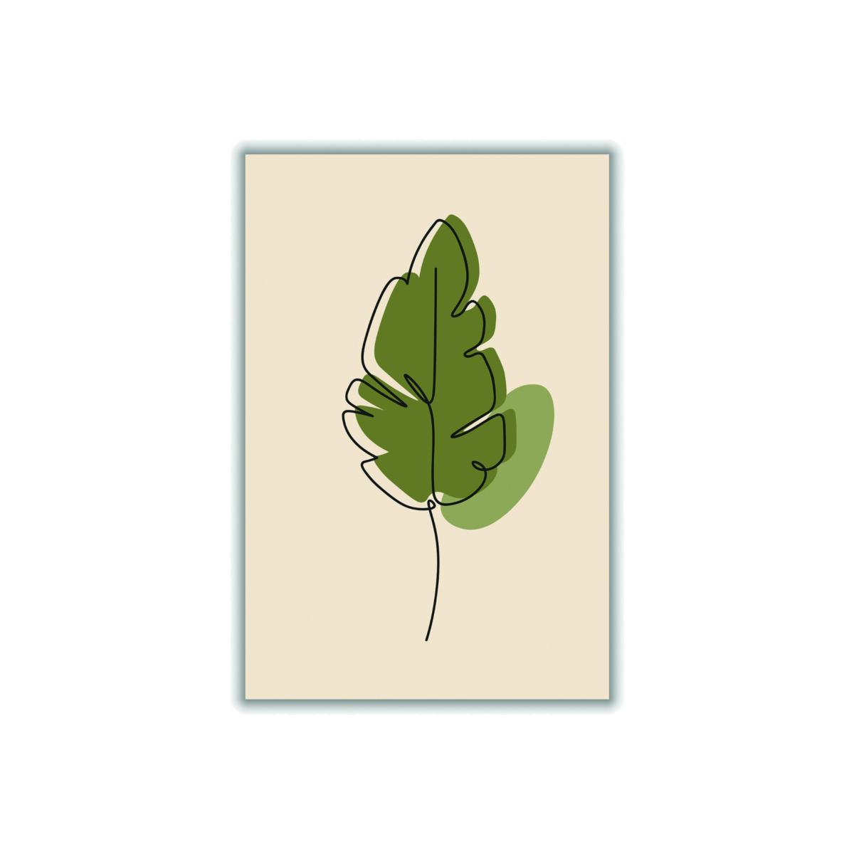 Green Abstract One Line Leaf Drawing Iii A3 297 X 420Mm Stanley Print House – image 1