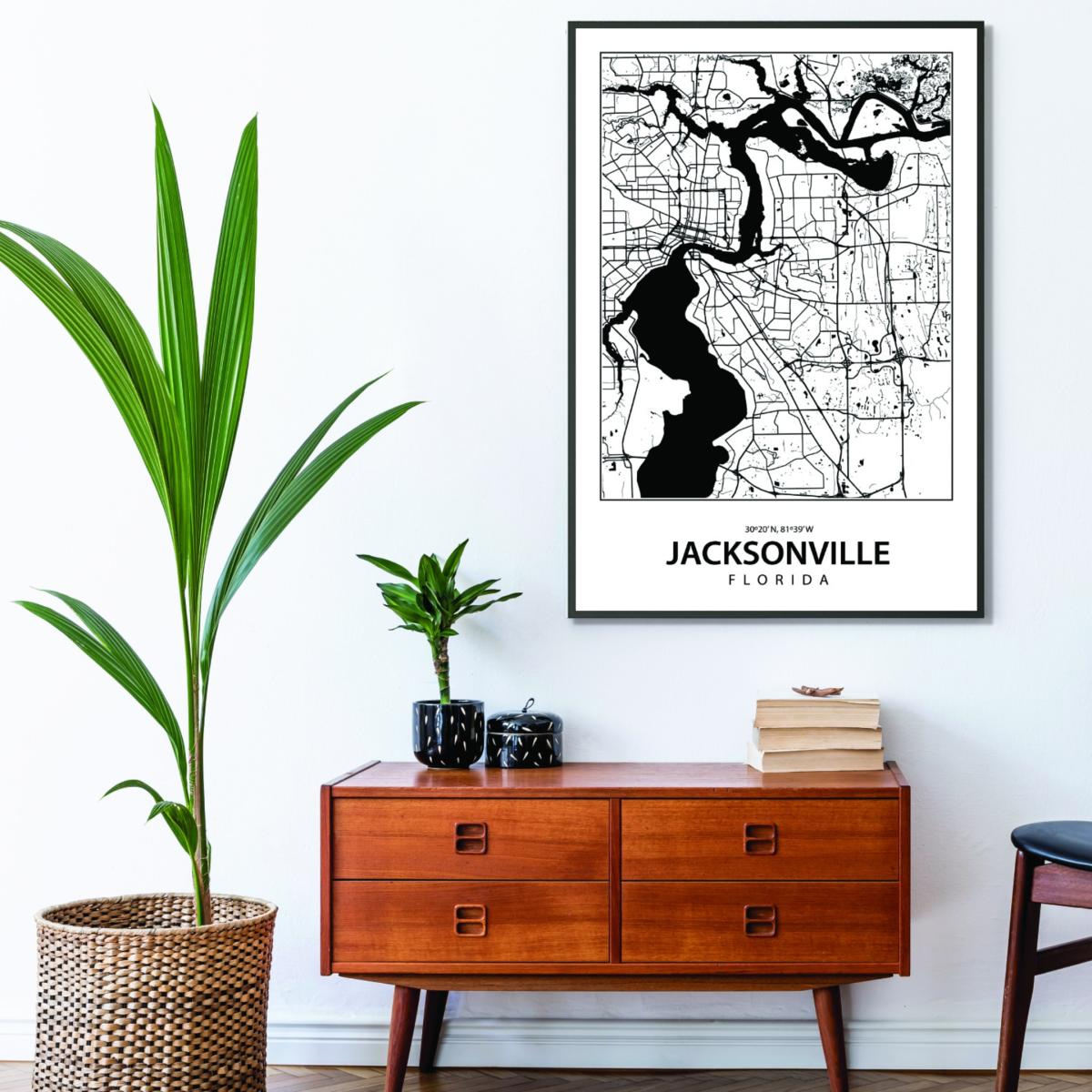 Black Map Of Jacksonville Large Stanley Print House – image 3