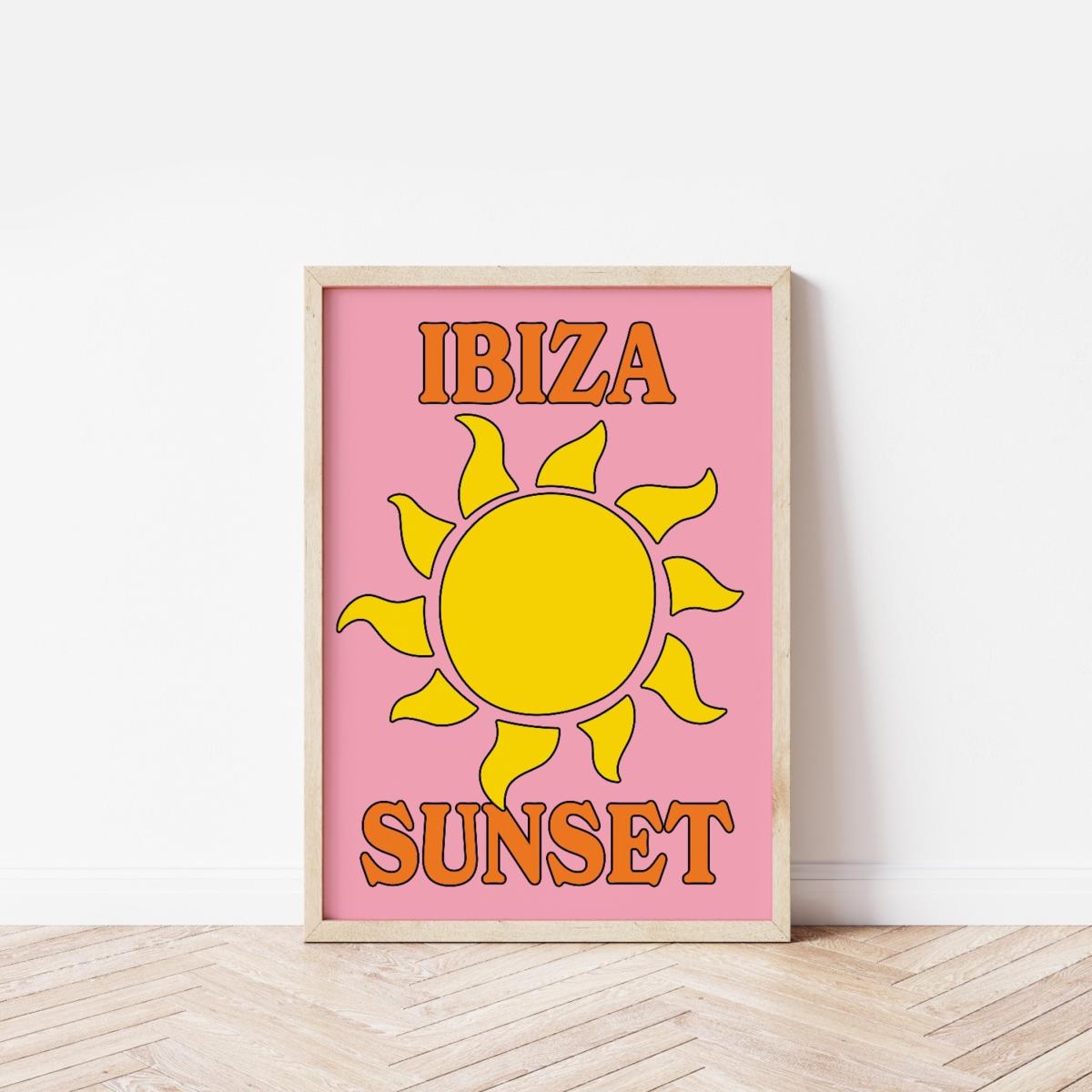 Pink / Purple / Yellow A3 Ibiza Sunset Print Sofe Store – image 3