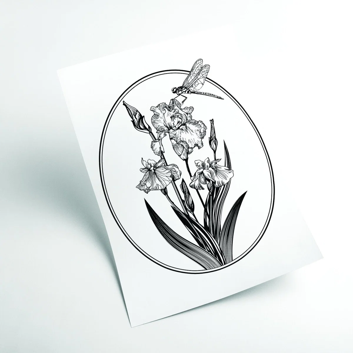 Grey Vintage Beautiful Flower A4 210 X 297Mm Stanley Print House – image 2