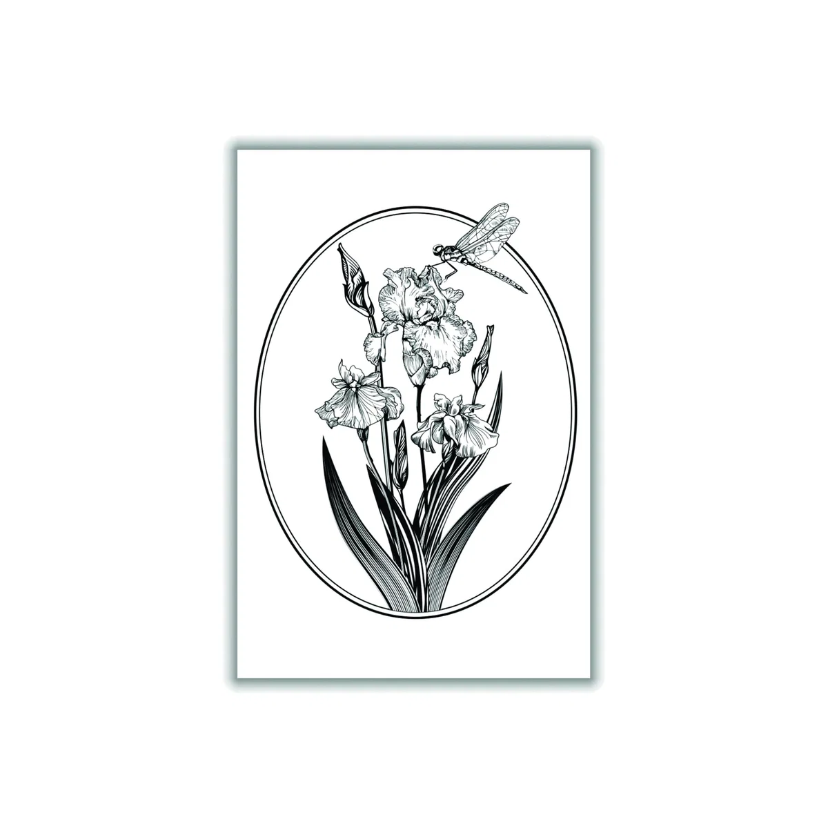 Grey Vintage Beautiful Flower A4 210 X 297Mm Stanley Print House – image 1