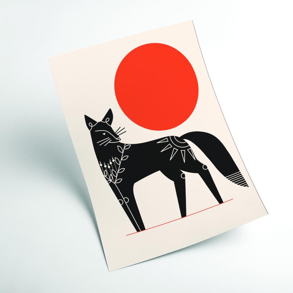 Yellow / Orange Fox And The Sun Small Stanley Print House – image 2