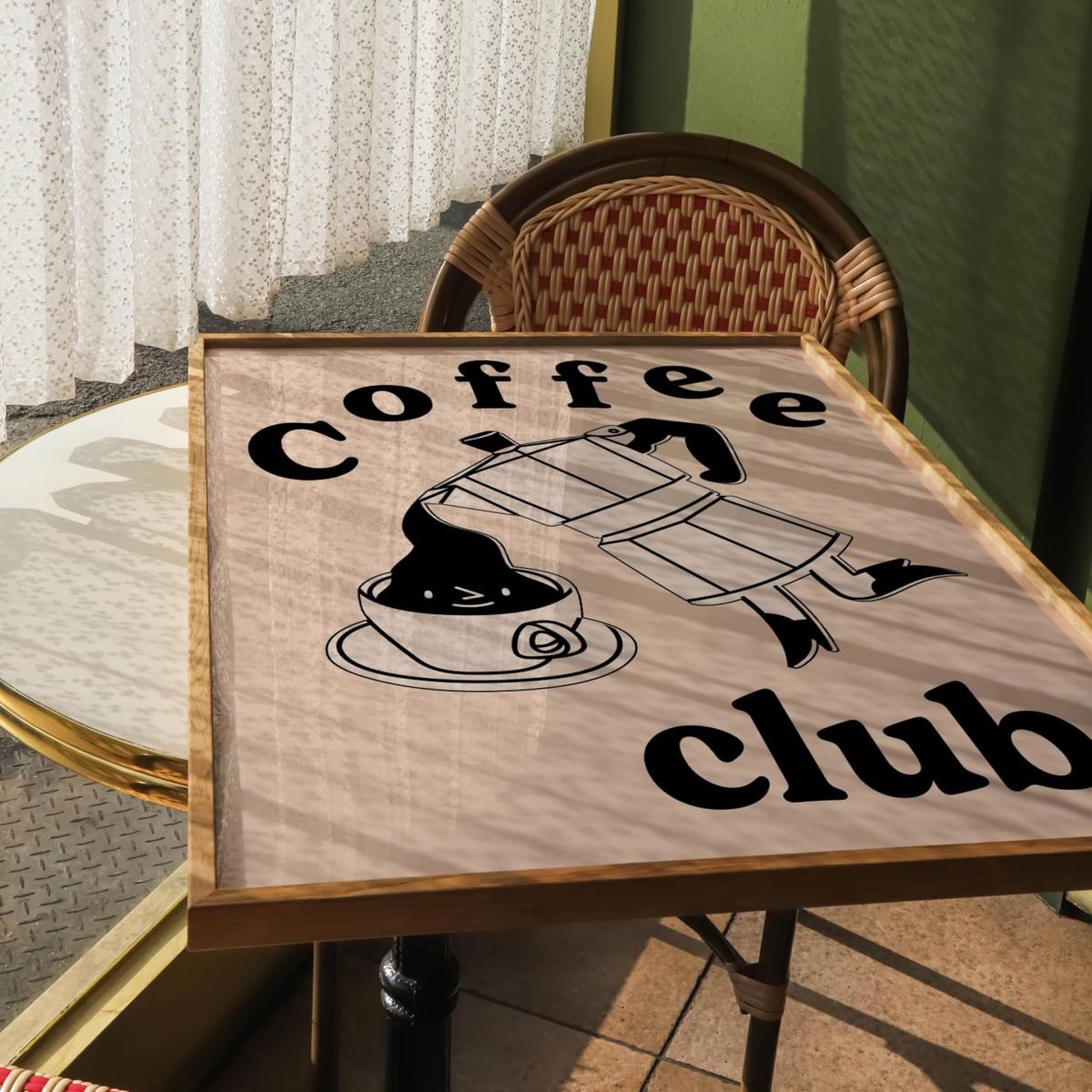 Neutrals A3 Cream Coffee Club Print Sofe Store – image 4