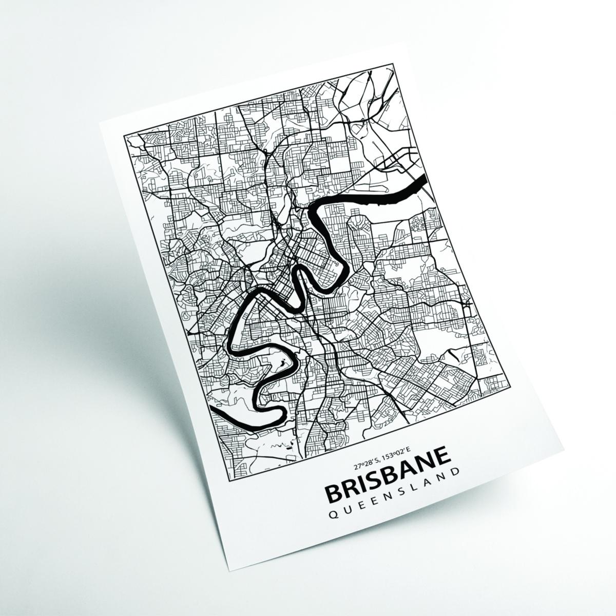 Black Map Of Brisbane Xxs Stanley Print House – image 2