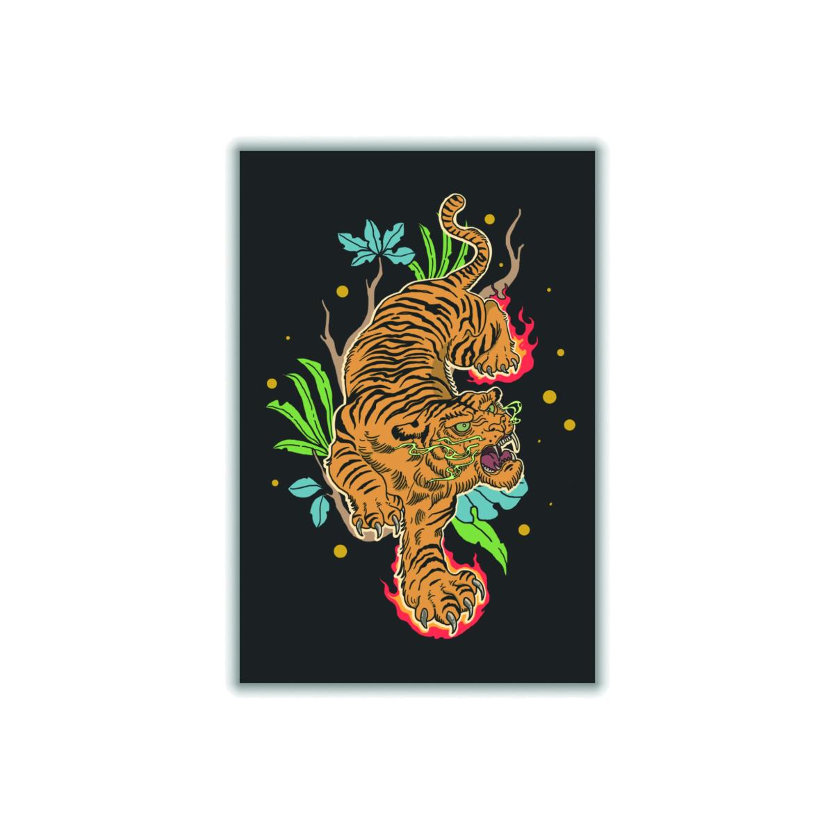 Yellow / Orange Classic Tiger Tattoo A4 210 X 297Mm Stanley Print House – image 1