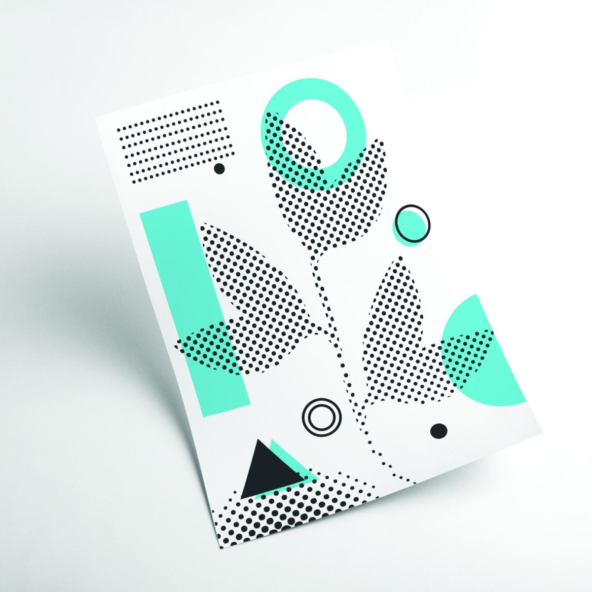Blue Abstract Halftone Shapes 3 Medium Stanley Print House – image 2