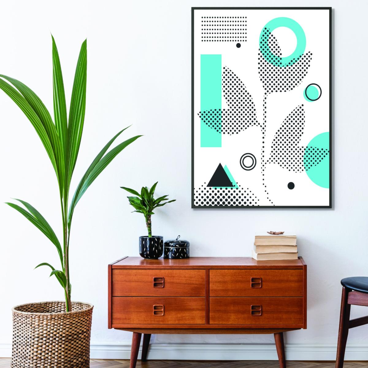 Blue Abstract Halftone Shapes 3 Medium Stanley Print House – image 3