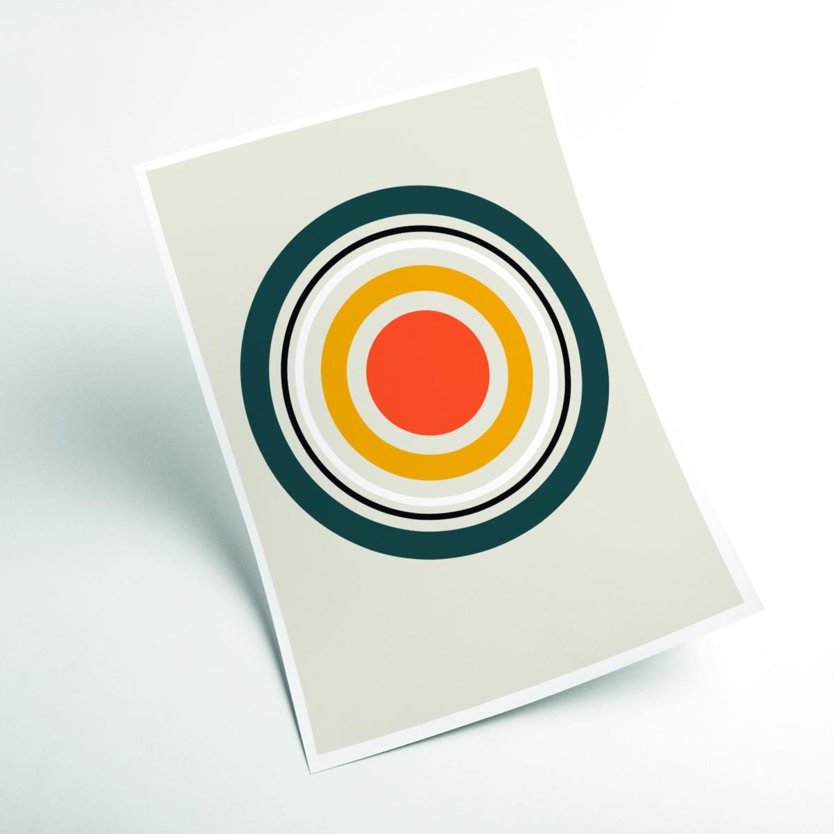 Yellow / Orange Retro Geometric Circle 3 Medium Stanley Print House – image 2