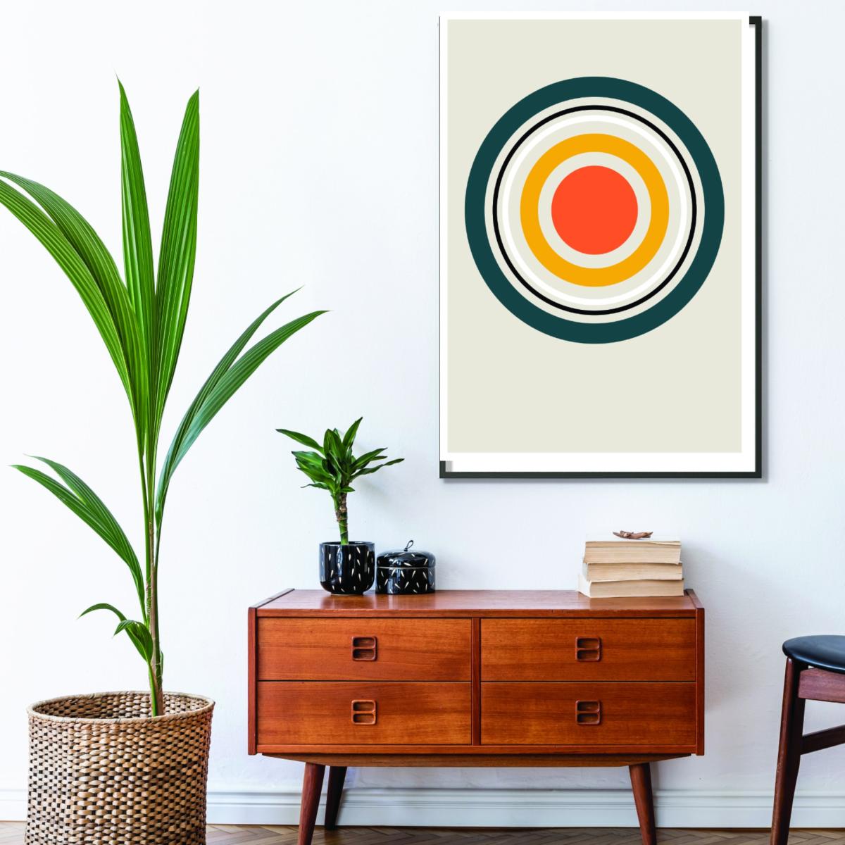 Yellow / Orange Retro Geometric Circle 3 Medium Stanley Print House – image 3