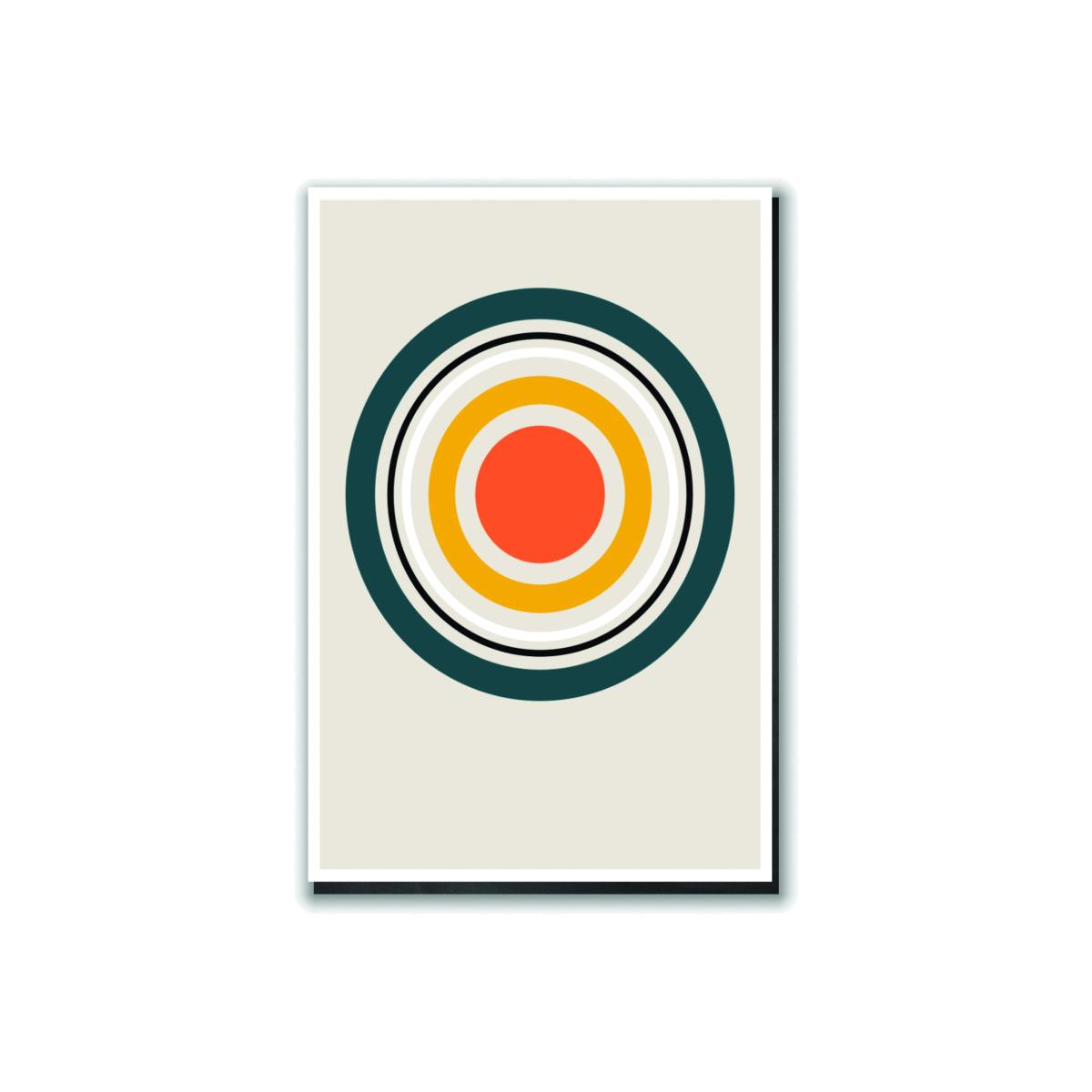 Yellow / Orange Retro Geometric Circle 3 Medium Stanley Print House – image 1
