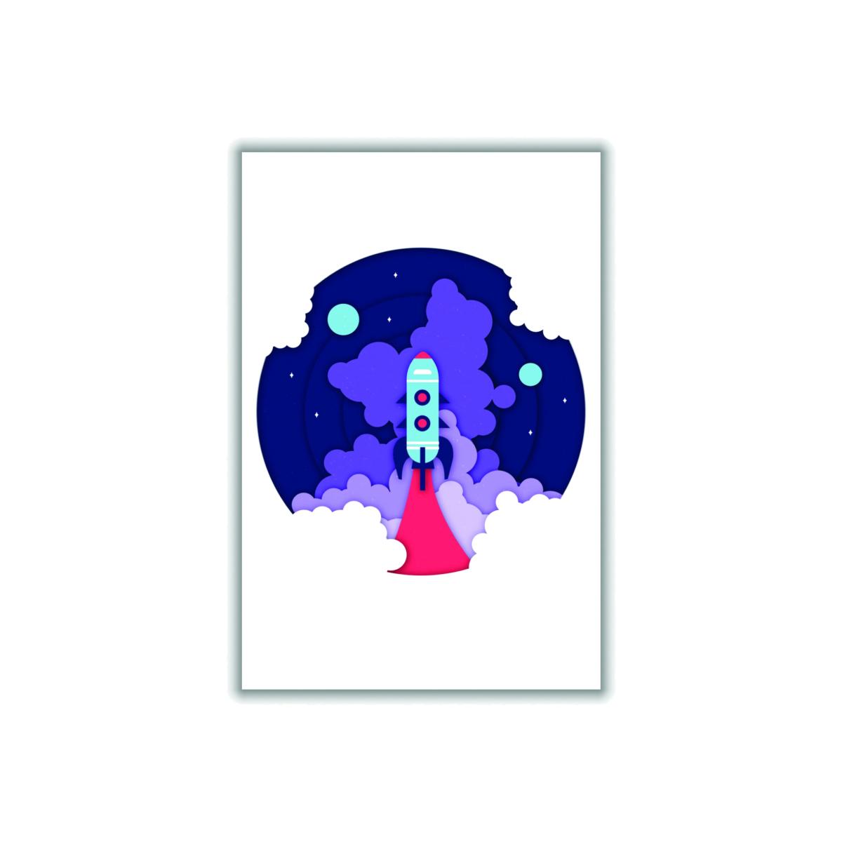 Pink / Purple To The Moon A4 210 X 297Mm Stanley Print House – image 1
