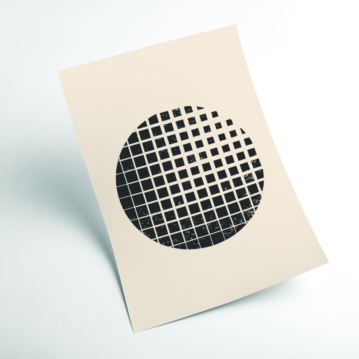 Black Minimal Halftone Shapes #2 A4 210 X 297Mm Stanley Print House – image 2