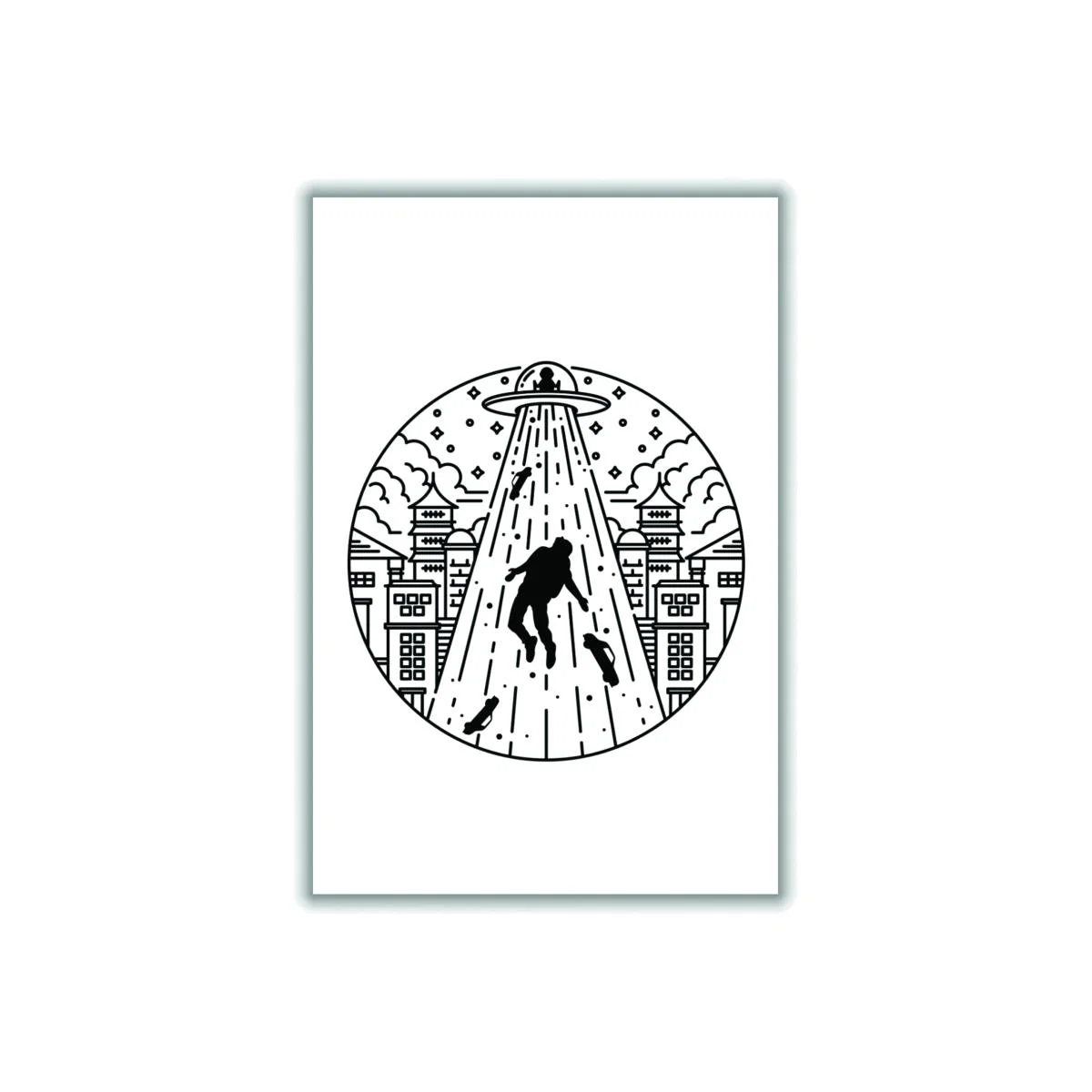 Black Alien Invasion Extra Large Stanley Print House – image 1