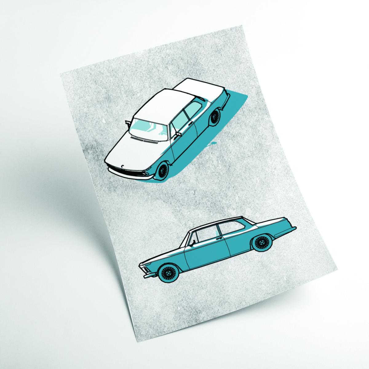 Blue Minimal Car Series I A2 420 X 594Mm Stanley Print House – image 2