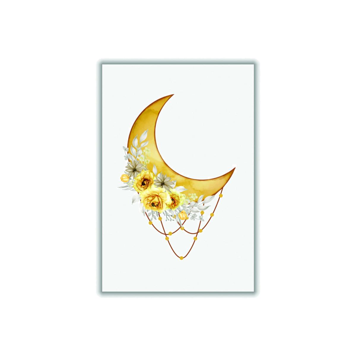 Yellow / Orange Watercolor Moon A1 594 X 841Mm Stanley Print House – image 1
