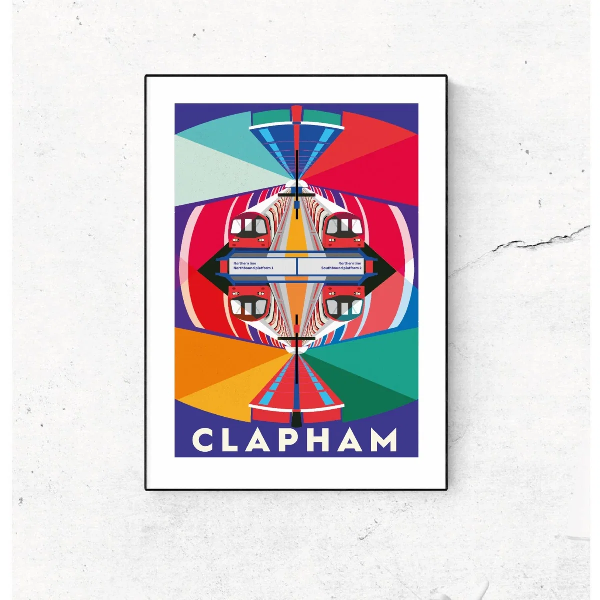 Clapham Kaleidoscope Illustrated Art Print Of London A3 297 X 420Mm Eye for London Prints – image 2