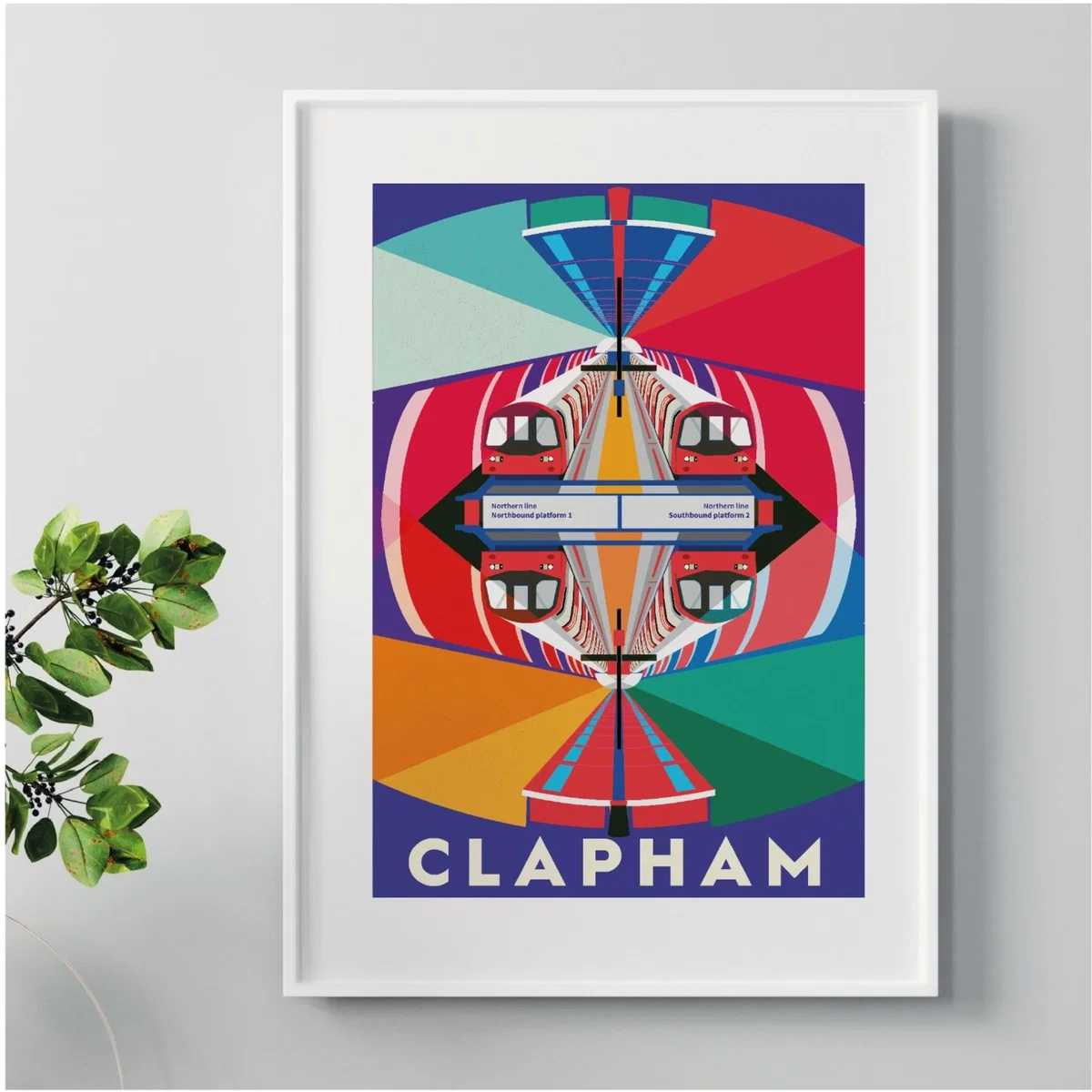 Clapham Kaleidoscope Illustrated Art Print Of London A3 297 X 420Mm Eye for London Prints – image 3