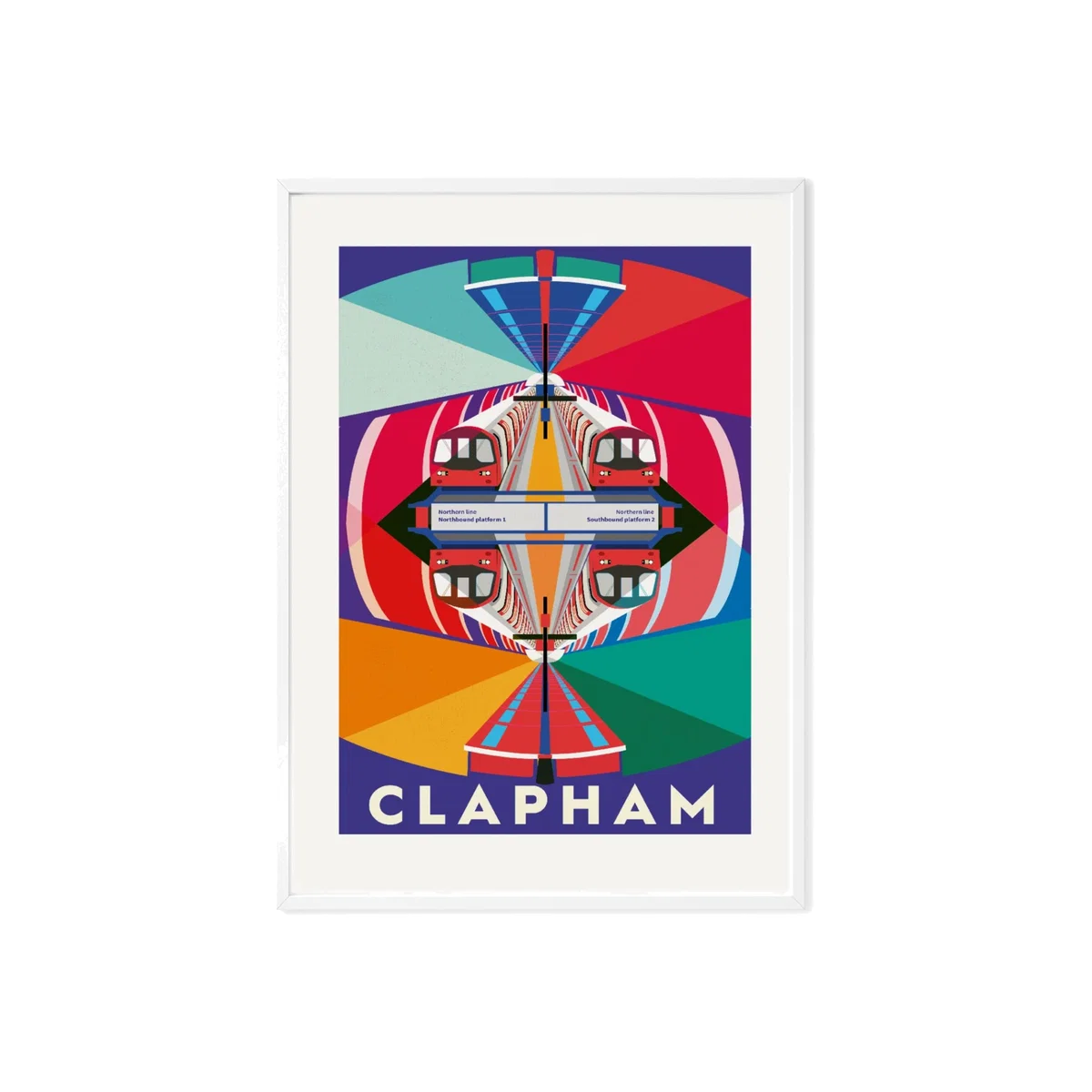 Clapham Kaleidoscope Illustrated Art Print Of London A3 297 X 420Mm Eye for London Prints – image 1