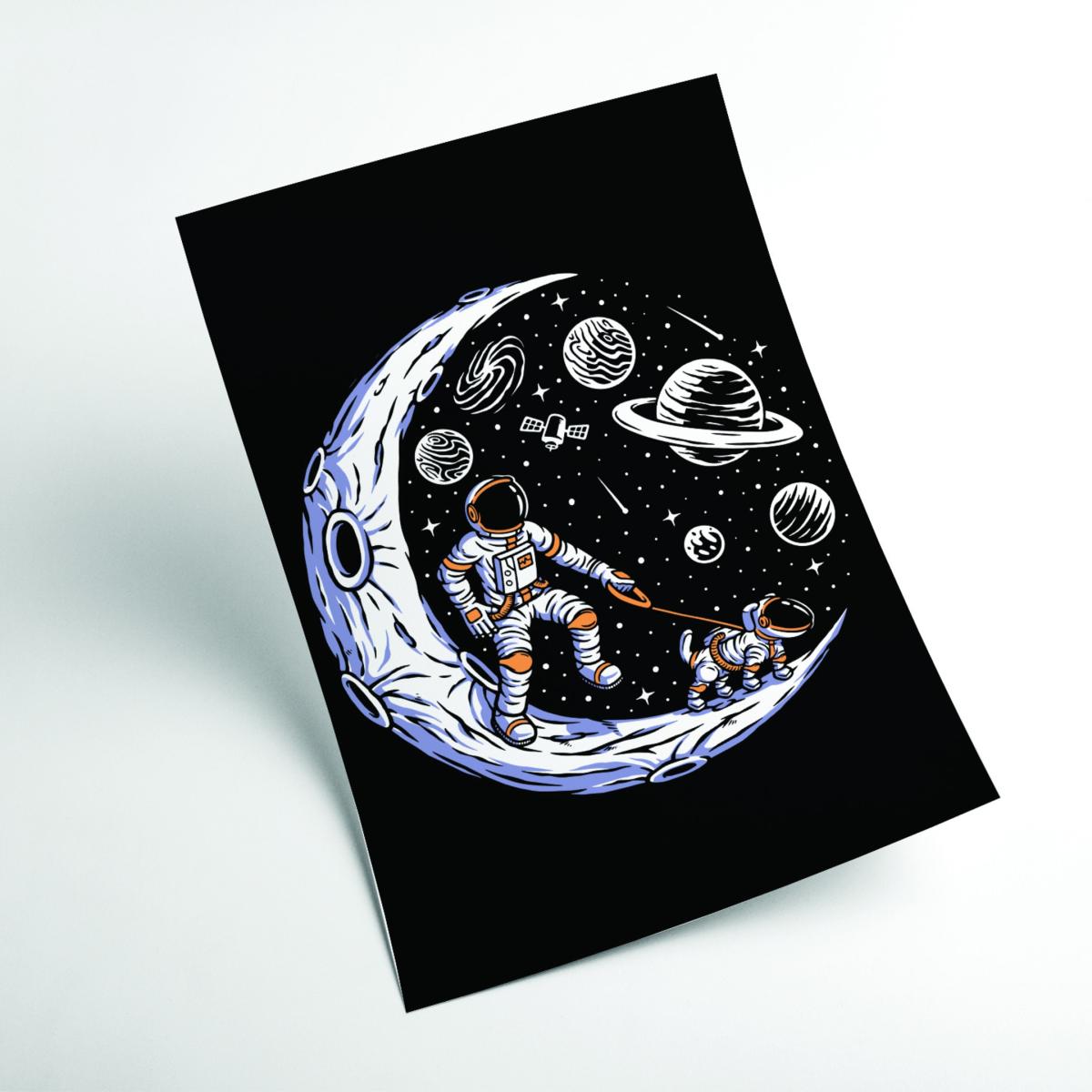 Black Doggie Moon Walks Small Stanley Print House – image 2