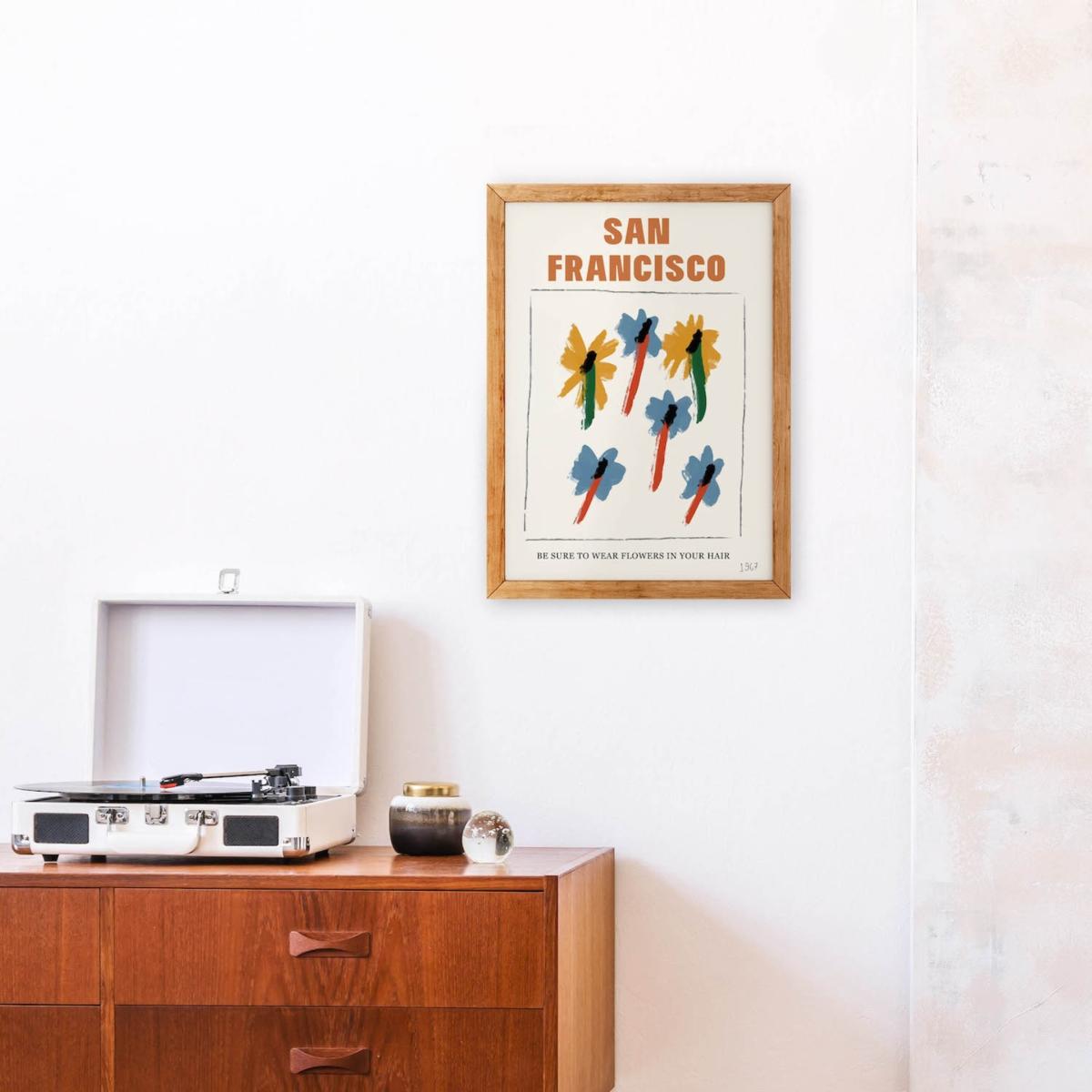 San Francisco Flower Retro Giclée Art Print A2 420 X 594Mm Fanclub – image 3