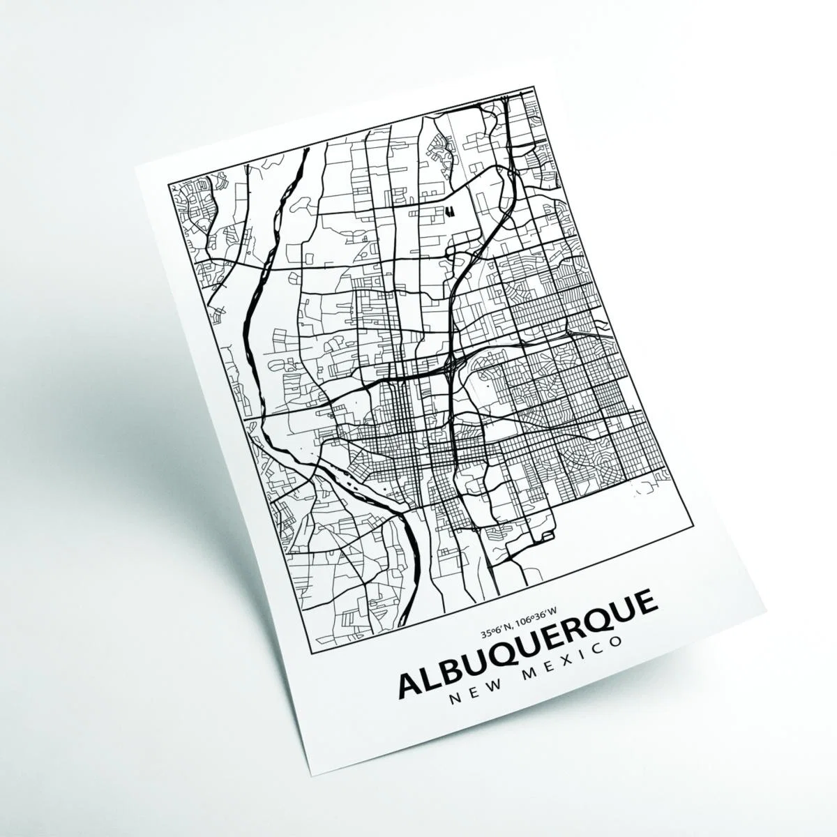 Black Map Of Albuquerque Xxs Stanley Print House – image 2