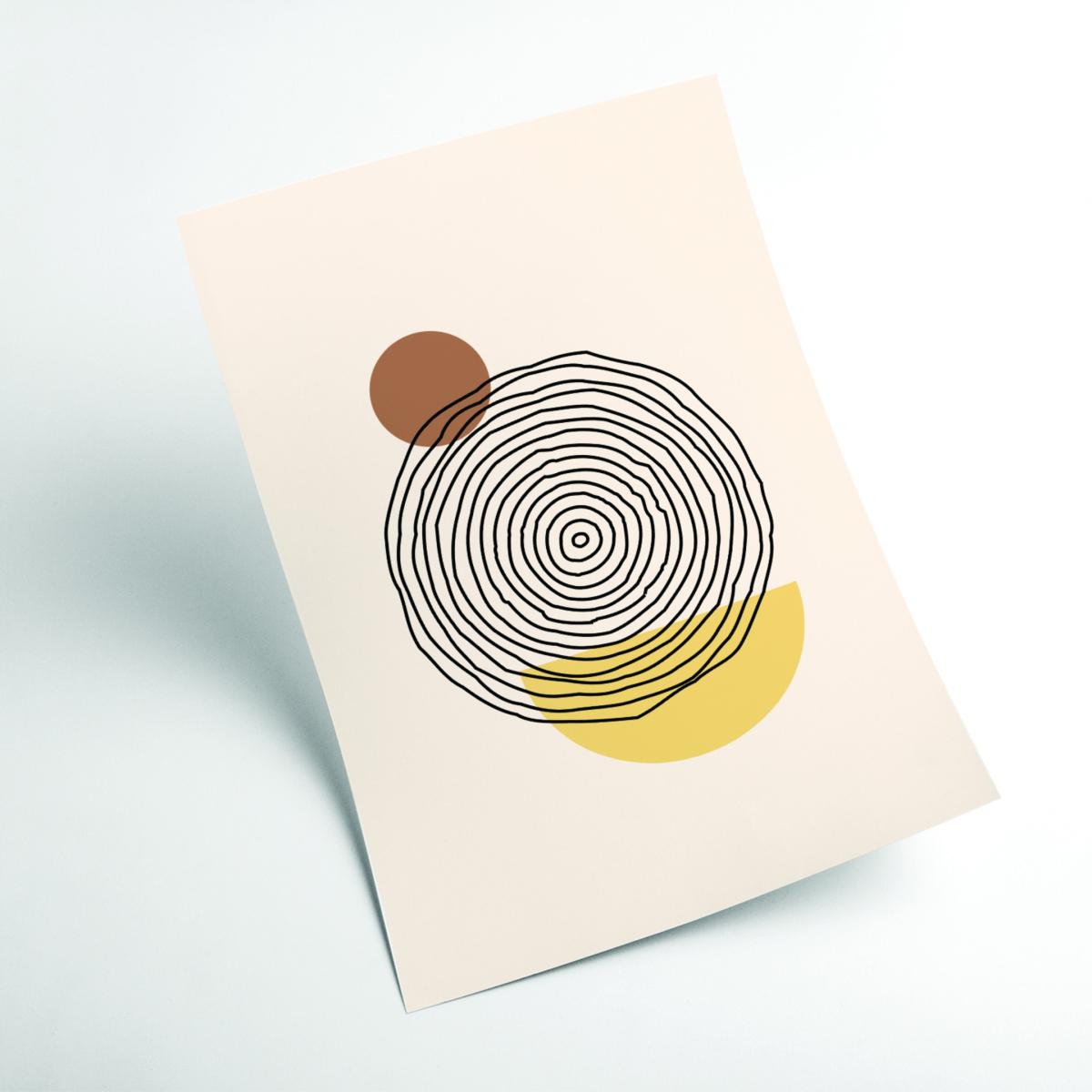 Brown Geometric Abstract Shapes Iii A4 210 X 297Mm Stanley Print House – image 2